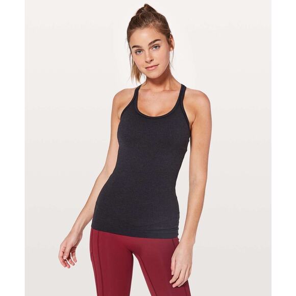 Lululemon Black Ebb to Street Ribbed Tank II Size 8 Workout Exercise Athletic - Picture 1 of 8